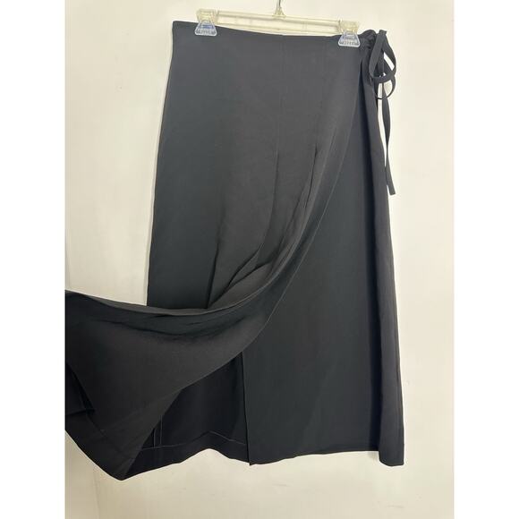 Theory Women’s Black Pleated Admiral Crepe Knee Length Dress Size 10 - Picture 3 of 8